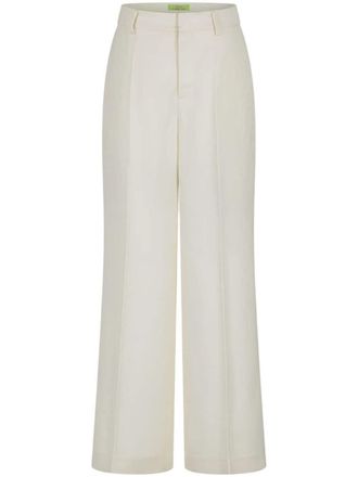 Shanghai Tang Zijden straight broek - Wit
