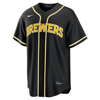 Nike Milwaukee Brewers Nike Mens MLB Replica Fashion Jersey in Black | RP260HM6MZB-JJ9