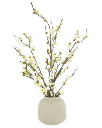 Creative Displays Inc. Handmade Faux Cherry Blossom Stems In Fiberstone Pot