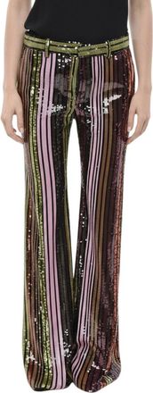 Dsquared2 Multi Color Flared Flat Front Pants