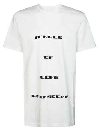 Rick Owens Level T Relaxed Fit Fragmented Typography Cotton T-Shirt