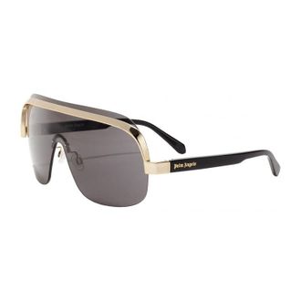 Palm Angels Sunglasses Shield Rimless, Black/gold Frame And Grey Lens Peri10Iking1007