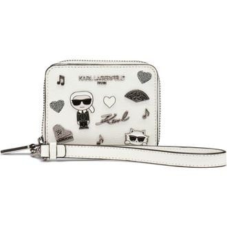 Karl Lagerfeld Jaqueline Small Wallet with Cate Pins in Winter White at Nordstrom
