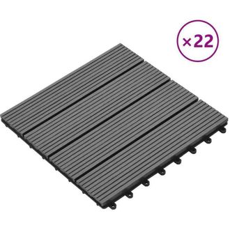 vidaXL Baldosas De Porche De Wpc 30x30 Cm 2 M&sup2; Gris 22 Unidades Vidaxl