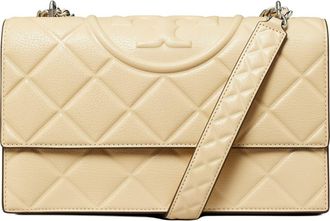 Tory Burch Fleming Convertible Quilted Leather Shoulder Bag in Vanilla Soft Serve at Nordstrom