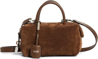 Max Mara Small Boston Suede Top Handle Bag in Cocoa at Nordstrom