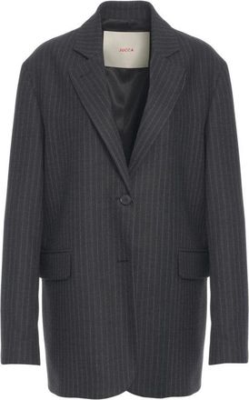 Jucca Pinstriped Blazer With Notched Collar And Tailored Fit