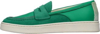 Pantanetti Loafers van leer en su&egrave;de - Dames - Loafers - Groen - 37 EU - Leer - Schoenen