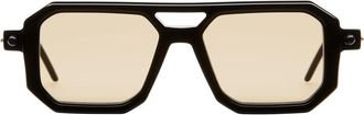 Kuboraum Navigator zonnebril zwart ivoor acetaat - Dames - Zonnebrillen - Zwart - ONE Size - Accessoires