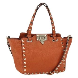 Valentino Pre-owned Vintage Handtas - Dames - Pre-owned - Oranje - Maat: ONE Size Leer