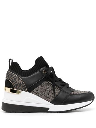 Michael Michael Kors Georgia sneakers met sleehak - Zwart