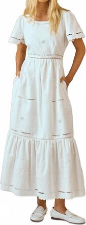 Hunter Bell Marley Embroidery Maxi Dress In White