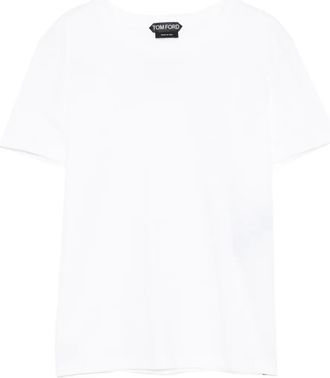 Tom Ford Katoenen T-shirt met geborduurd logo - Wit