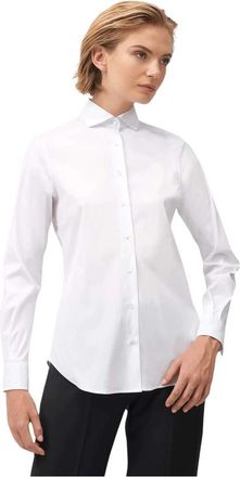 Xacus Casual Katoenen Overhemd - Dames - Overhemden - Wit - XS - Katoen - Overhemden