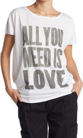 Go Couture Burnout Cap Sleeve Dolman T-Shirt in Ivory Print 1 at Nordstrom Rack, Size X-Large