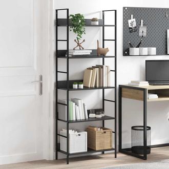 vidaXL Vidaxl - Estanter&iacute;a De 5 Niveles Madera Ingenier&iacute;a Negro 60x27,6x158,5cm