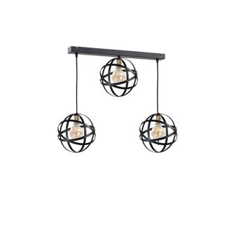 Netlighting Pola Bar Pendant Ceiling Light Black Gold 65cm 3x E27