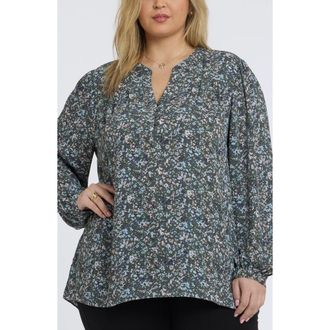 NYDJ Trinity Long Sleeve Top in Farahs Field at Nordstrom, Size 3X