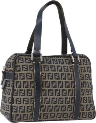 Fendi Pre-owned Handbags, female, Blue, Size: ONE SIZE Pre-owned Vintage Zucchino Hand Bag