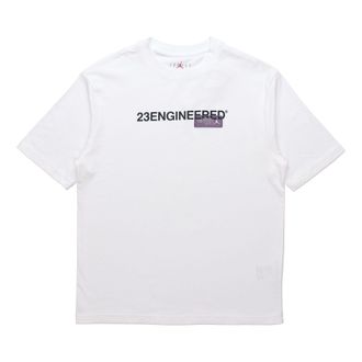 Nike Jordan Mens Air Jordan 23 Engineered Alphabet Printing Sports Training Short Sleeve White T-Shirt CZ5182-100