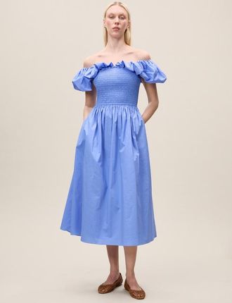 Rebecca Taylor Yara Poplin Midi Dress in Bluebell at Nordstrom, Size X-Small