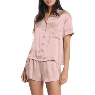 Papinelle Sleepwear Short Silk Pajamas in Papinelle Pink at Nordstrom, Size Medium