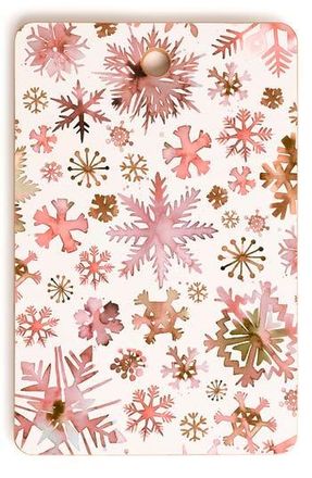 Deny Designs Snowflakes Watercolor Cutting Board in Rose Gold at Nordstrom Rack