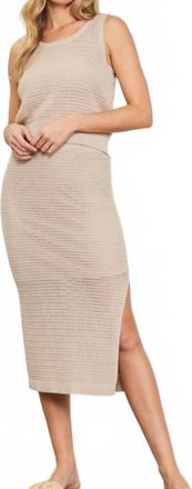 Skies Are Blue Clothing Bellagio Crochet Skirt In Taupe
