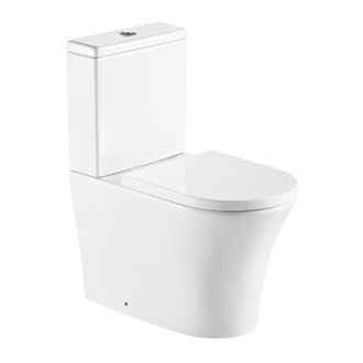 Clifton Premium CLOSED Rimless Pan BACK Toilet Set in White