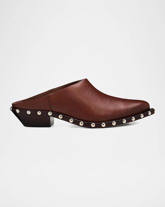 Schutz Taylor 30MM Studded Leather Mules