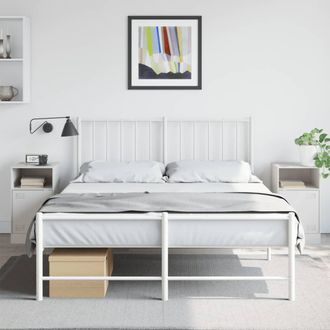 vidaXL Mesitas De Noche 2 Unidades Acero Blanco 34,5x39x62 Cm Vidaxl