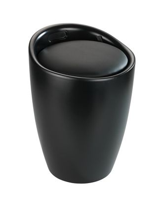 WENKO Candy Cesta De Ropa Negra Mate 20 Litros Asiento