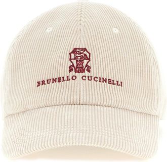 Brunello Cucinelli Ivory Logo Baseball Hat