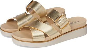 Life Stride Getaway Womens Sandals Gold Faux Leather : 9.5 M (B)