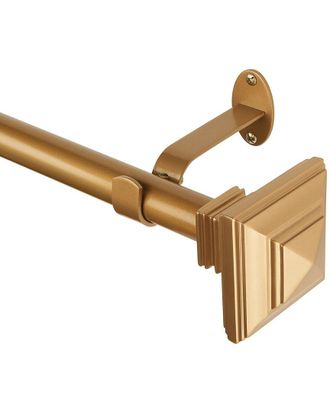 Elrene Florence Single Curtain Rod With Stacked Square Finial