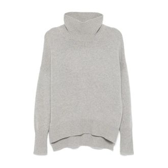 Lisa Yang Gezellige Turtleneck Sweater - Dames - Cashmere truien - Grijs - M - Truien & Vesten