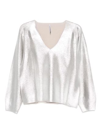 Liviana Conti Marilia V-neck sweater - women - Wool - M - Silver
