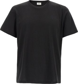 Saint Laurent Black Cotton Mens T-Shirt