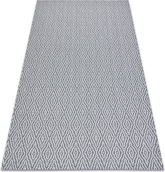 RugsX Rugsx - Alfombra Casa Eco Sisal Boho Diamantes 22084 Antracita / Crema, Alfombra Reciclada Grey 133x190 Cm