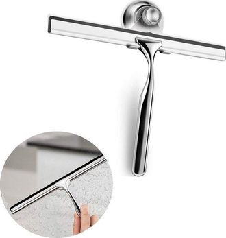 OEM Escobilla De Ducha De Acero Inoxidable, Con Gancho Autoadhesivo Para Colgar Y Moderno Acabado Plateado, Para Ba&ntilde;o Y Ducha, 1 Unidad