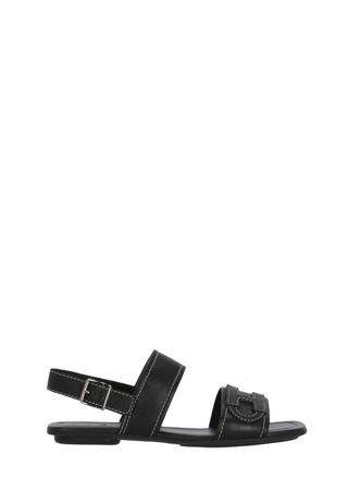 Hogan Black H685 Embossed H Sandals