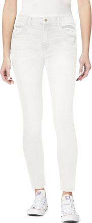 Kensie High Rise Raw Hem Skinny Jean In Ken Off White