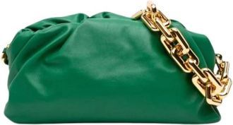 Bottega Veneta Pre-owned Chain Pouch - Dames - Vintage Clutch - Groen - ONE Size - Leer - Vintage