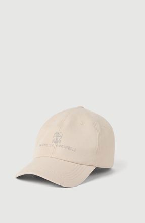 Brunello Cucinelli Garment-dyed twisted cotton gabardine baseball cap with embroidered logo in Beige at Nordstrom, Size Xx-Large