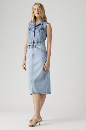 Levi's Falda con abertura de tiro alto - Mujer - 23 - Azul / Riveting Clean Hem