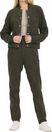 Jakett Kyle Jogger Pant In Dark Olive Suede