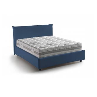 Talamo Italia Talamo Italia - Dmora - Cama De Plaza Y Media Dbranc, Cama Contenedor Con Revestimiento De Tela, 100% Made In Italy, Apertura Frontal, Con Colch&oacute;n Cm 