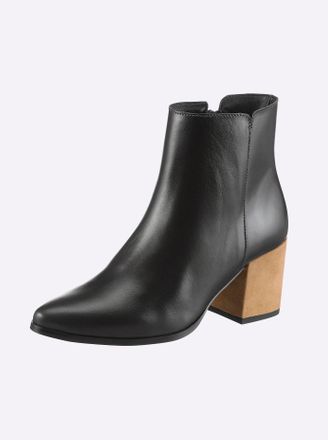 Heine Stiefelette HEINE, Damen, Gr. 35, braun, camel, Glattleder, Leder, Schuhe Stiefelette