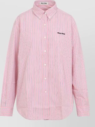 Miu Miu striped cotton oversized shirt