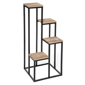 Atmosphera Atmosphera - Jardinera Con 4 Bandejas - Metal Y Pino - Negro - H88 -5 Cm Cr&eacute;ateur DInt&eacute;rieur